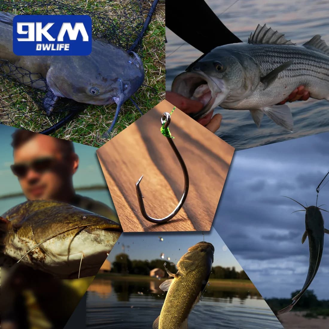 90-210 ks offsetových krúžkových háčikov na slanovodné rybolov