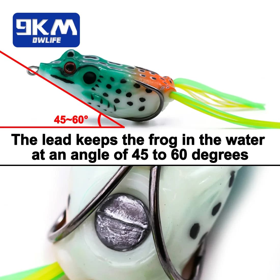 Topwater žabka, PVC mäkká nástraha s vidlicovým chvostom